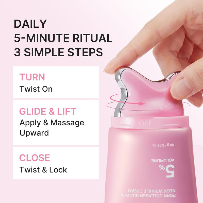 ShopMitra SculptAura | PDRN Collagen Neck Cream With Gua Sha Applicator